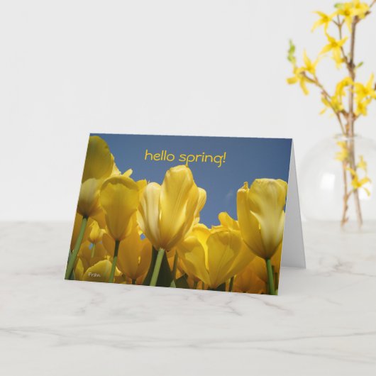 Hallo Frühling! Karte (Gelbe Blume)