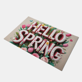 Hallo Frühling mit Frühlingsvibes Fußmatte