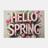 Hallo Frühling mit Frühlingsvibes Fußmatte (Vorderseite)