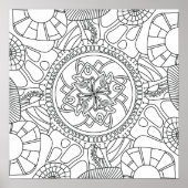 Hallo Frühling: Phantastisch Mandala Poster (Vorne)