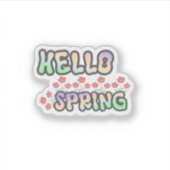 Hallo Frühling | Poster mit frischen Blumendesigns Aufkleber (Vorderseite)