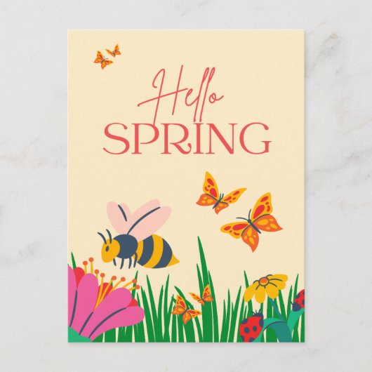 Hallo Frühling  Postkarte (Vorderseite)