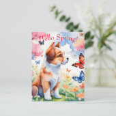 Hallo Frühling Postkarte (Stehend Vorderseite)