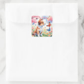 Hallo Frühling Quadratischer Aufkleber (Tasche)