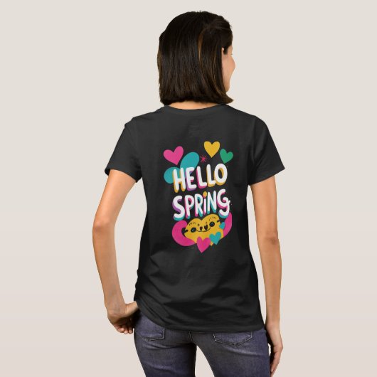 Hallo Frühling T-Shirt (Schwarz voll)