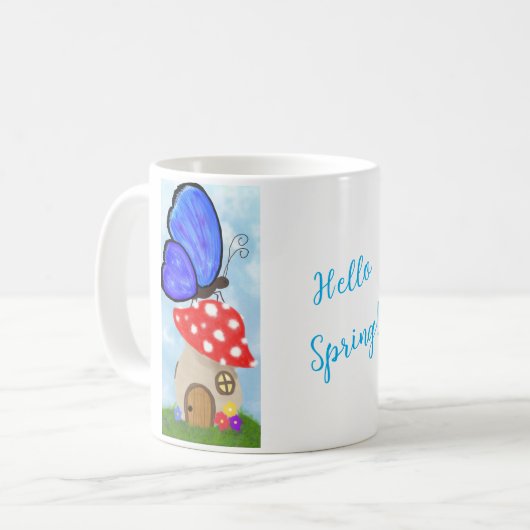 Hallo Frühling! Tasse (Vorderseite Links)