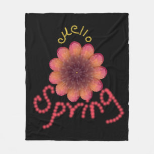 Hallo Frühling - Texturierte rosa und orangefarben Fleecedecke