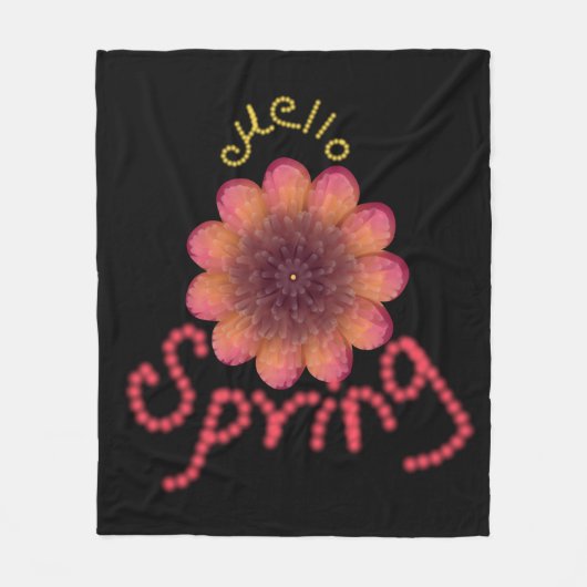 Hallo Frühling - Texturierte rosa und orangefarben Fleecedecke (Vorderseite)