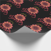 Hallo Frühling - Texturierte rosa und orangefarben Geschenkpapier (Ecke)