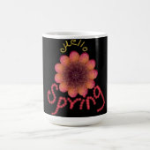 Hallo Frühling - Texturierte rosa und orangefarben Kaffeetasse (Mittel)
