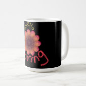Hallo Frühling - Texturierte rosa und orangefarben Kaffeetasse (VorderseiteRechts)