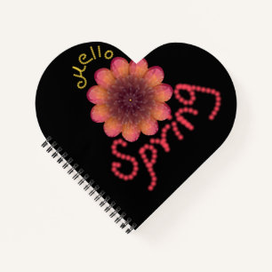 Hallo Frühling - Texturierte rosa und orangefarben Notizblock