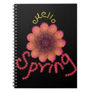 Hallo Frühling - Texturierte rosa und orangefarben Notizblock