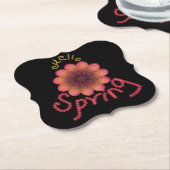 Hallo Frühling - Texturierte rosa und orangefarben Untersetzer (angewinkelt)