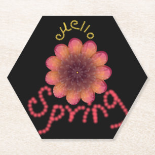 Hallo Frühling - Texturierte rosa und orangefarben Untersetzer