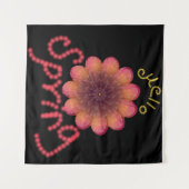 Hallo Frühling - Texturierte rosa und orangefarben Wandteppich (Vorderseite (Horizontal))