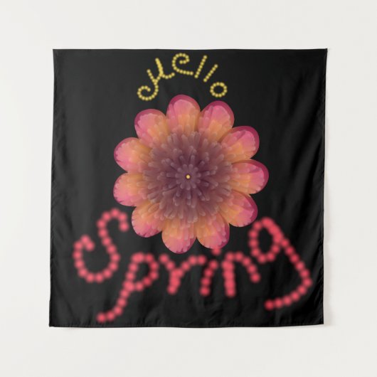 Hallo Frühling - Texturierte rosa und orangefarben Wandteppich (Vorderseite)