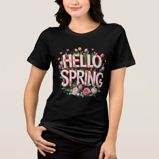 Hallo Frühling Tri-Blend Shirt (Vorderseite)