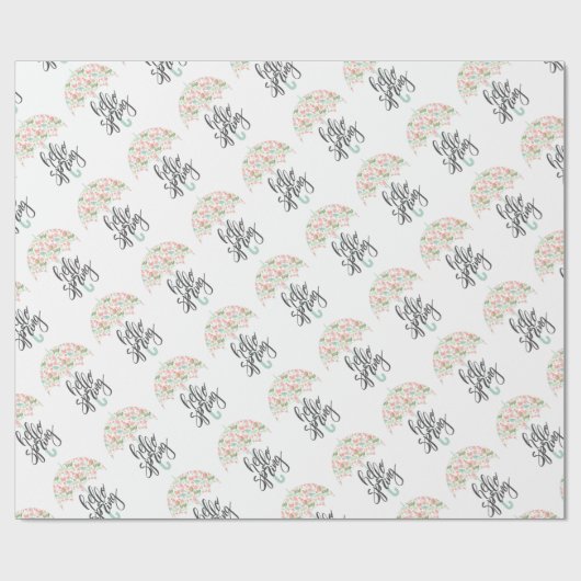 Hallo Frühling Umbrella Geschenkpapier (Flach)