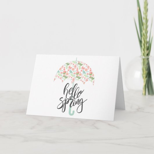 Hallo Frühling Umbrella Karte (Vorderseite)