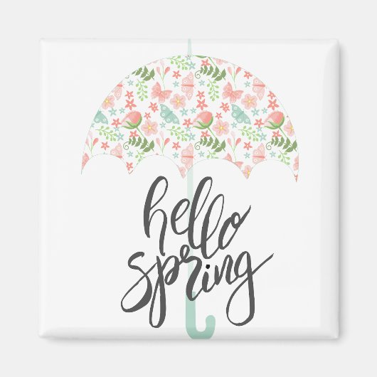 Hallo Frühling Umbrella Magnet (Vorne)