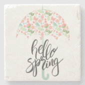 Hallo Frühling Umbrella Steinuntersetzer (Vorderseite)
