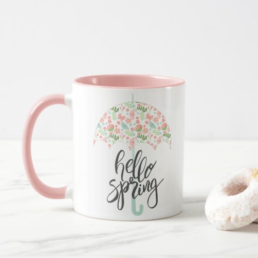 Hallo Frühling Umbrella Tasse (Mit Donut)