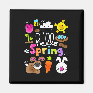 Hallo Frühling und Ostertag 2025 Bunny Rabbit Spri Magnet
