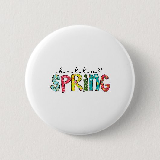 Hallo Frühlingsblume Frohe Ostern Floral Mama Pfla Button (Vorderseite)
