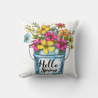 Hallo Frühlingsfloral Bucket Kissen