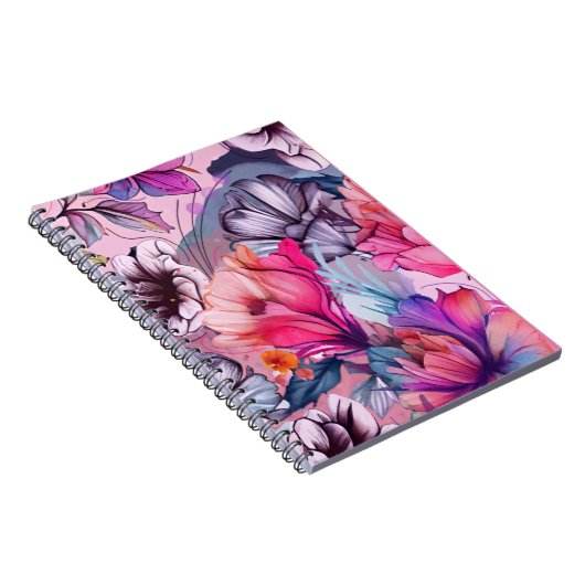 Hallo Frühlingsglückszeit, Blume Wasserfarbe Notizblock (Rechte Seite)