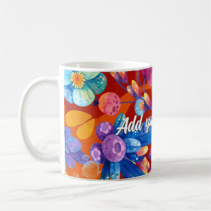 Hallo Frühlingsglückszeit, lebhafte Blume Kaffeetasse