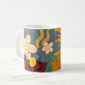 Hallo Frühlingsglückszeit, tropische Blüte Kaffeetasse (Vorderseite Links)