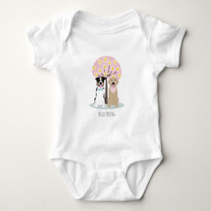 Hallo Frühlingshunde von Cherry Blossom Tree Baby Strampler