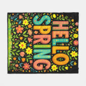 Hallo Frühlingspause Fleecedecke (Vorderseite (Horizontal))