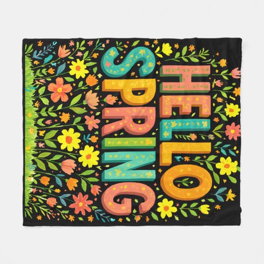 Hallo Frühlingspause Fleecedecke (Vorderseite (Horizontal))