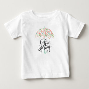 Hallo Frühlingsregenschirm Baby T-shirt