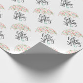 Hallo Frühlingsregenschirm Geschenkpapier (Ecke)