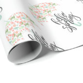 Hallo Frühlingsregenschirm Geschenkpapier (Rolleneckpunkt)