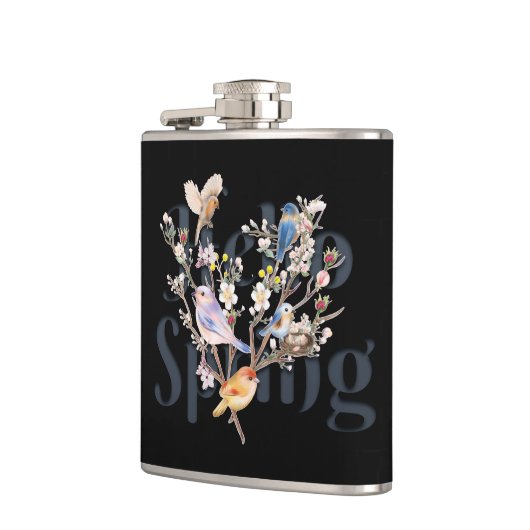 Hallo Frühlingsvögel Flachmann (Links)