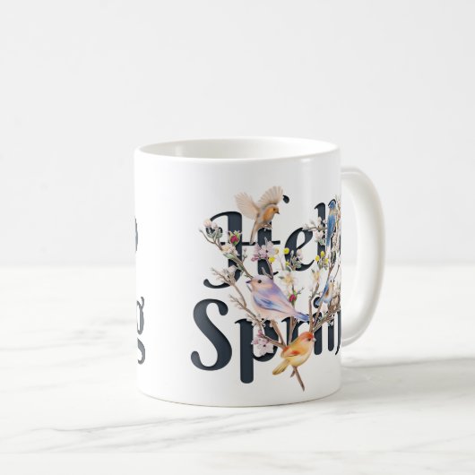 Hallo Frühlingsvögel Kaffeetasse (VorderseiteRechts)
