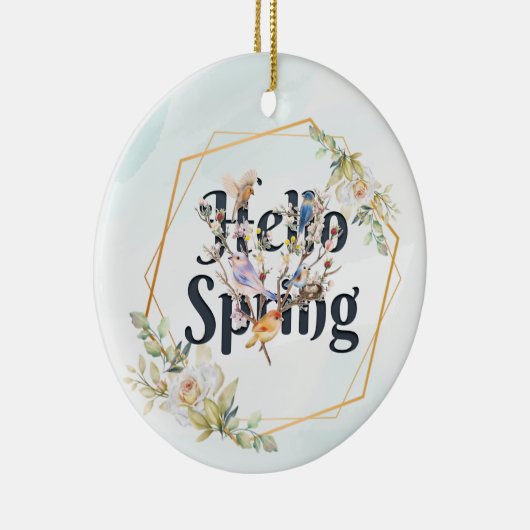 Hallo Frühlingsvögel Keramik Ornament (Rechts)