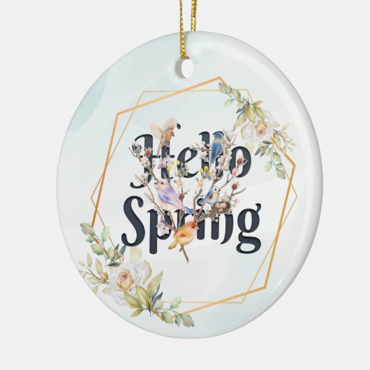 Hallo Frühlingsvögel Keramik Ornament (Links)