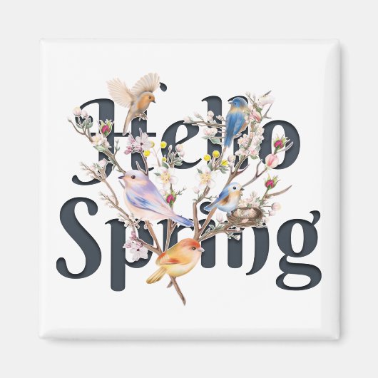 Hallo Frühlingsvögel Magnet (Vorne)