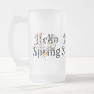 Hallo Frühlingsvögel Mattglas Bierglas