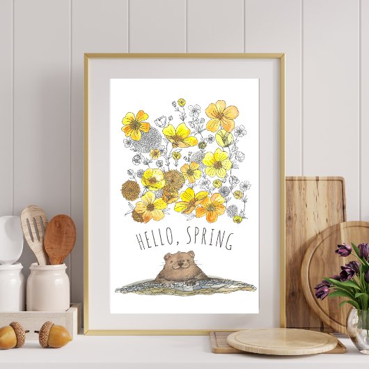 Hallo, Frühlingszeitschrift Poster