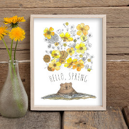 Hallo, Frühlingszeitschrift Poster