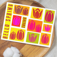 Hallo Frühlingtulips Briefmarke Stil bunt