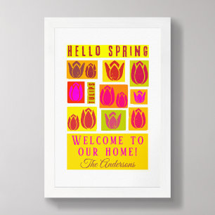 Hallo Frühlingtulis hellrosa Eingangshalle Poster