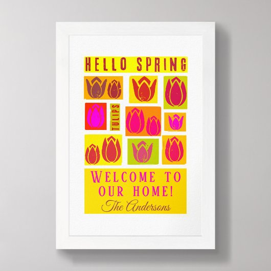 Hallo Frühlingtulis hellrosa Eingangshalle Poster